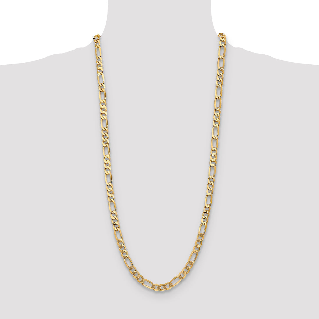 14k 7mm Flat Figaro Chain