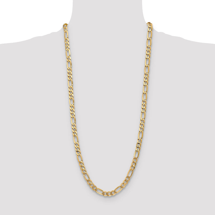 14k 7mm Flat Figaro Chain