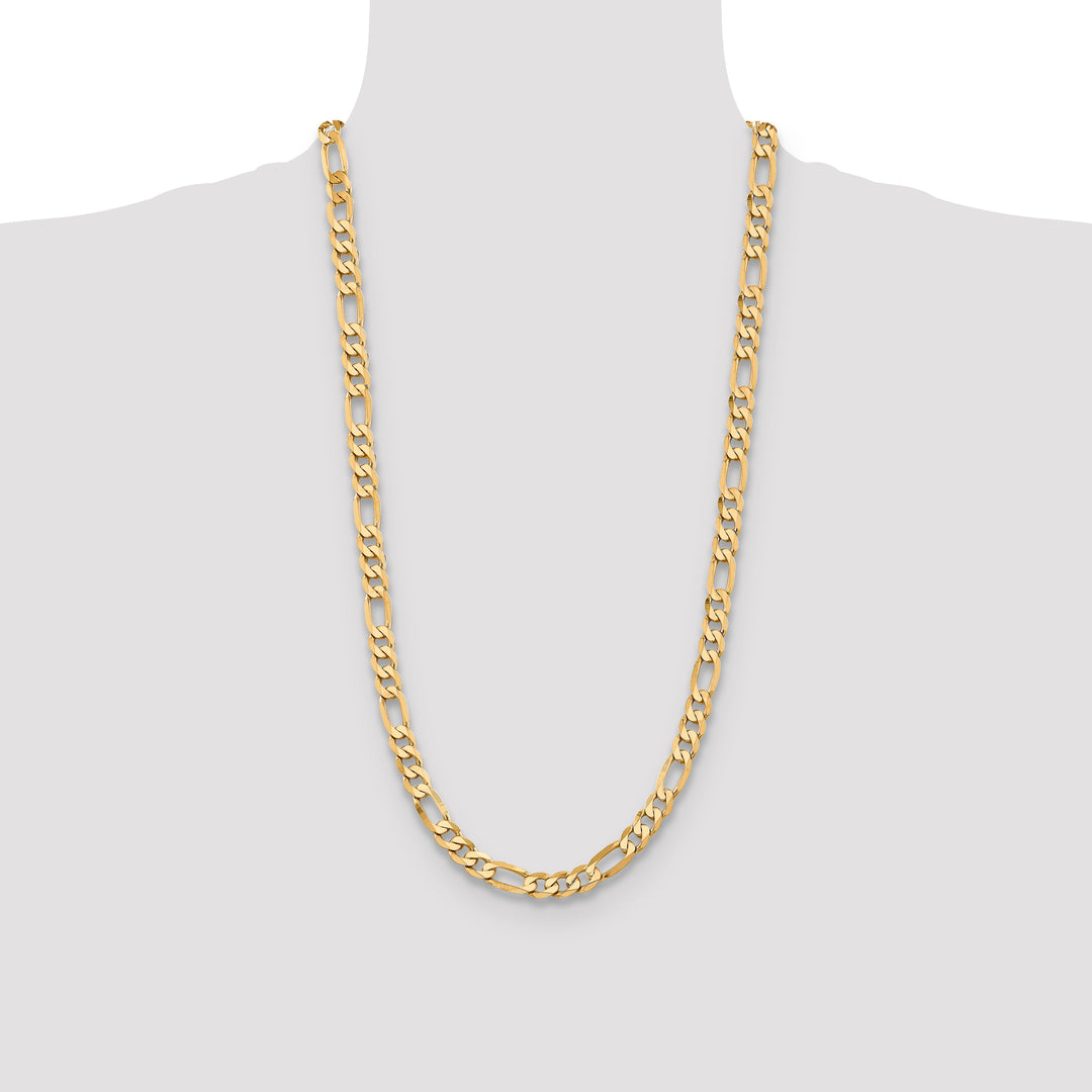 14k 7.5mm Flat Figaro Chain