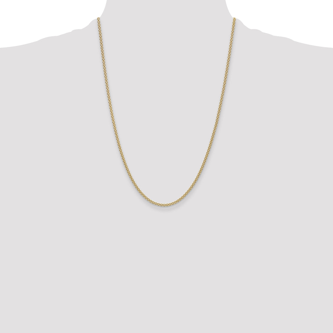 14k 2.2mm Lightweight Flat Bismark Chain