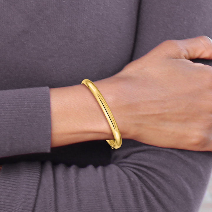14k 4/16 Oversize High Polished Hinged Bangle Bracelet