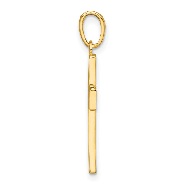 14K Polished Cut-Out Cross Charm