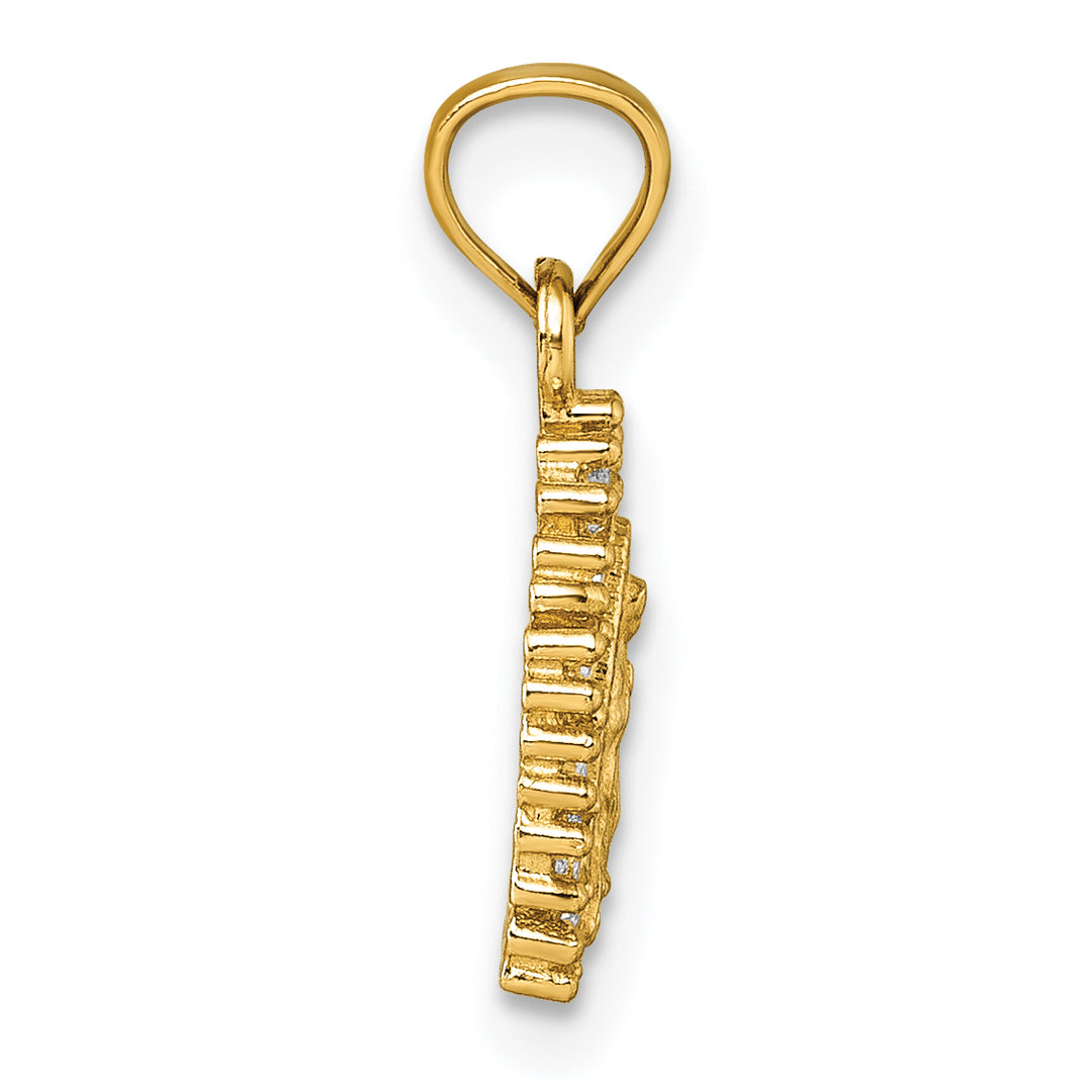14k Polished CZ Our Lady of Guadalupe Pendant