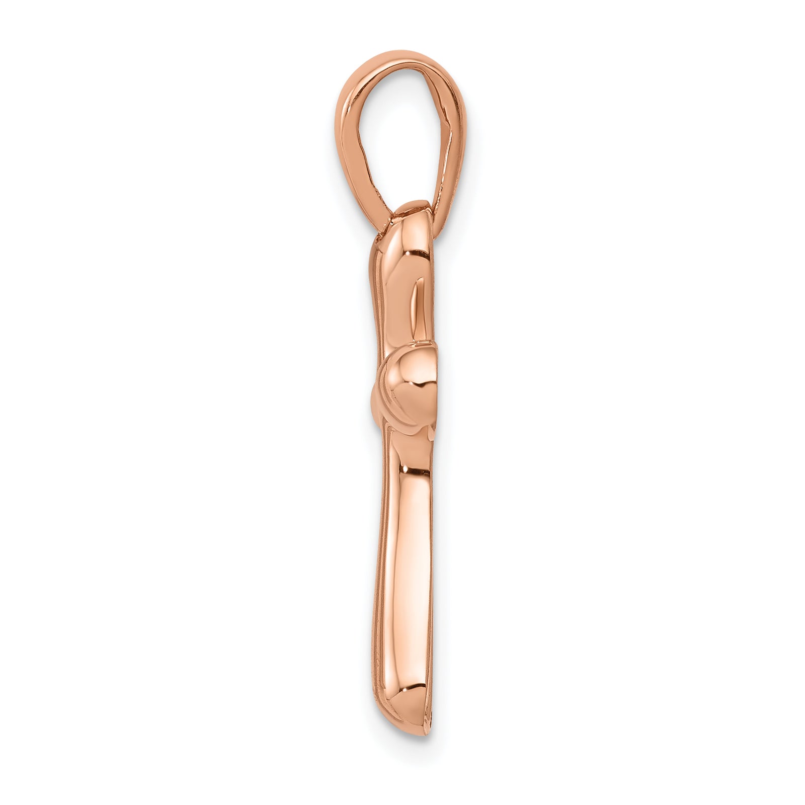 14k Rose Gold Freeform Cross Pendant