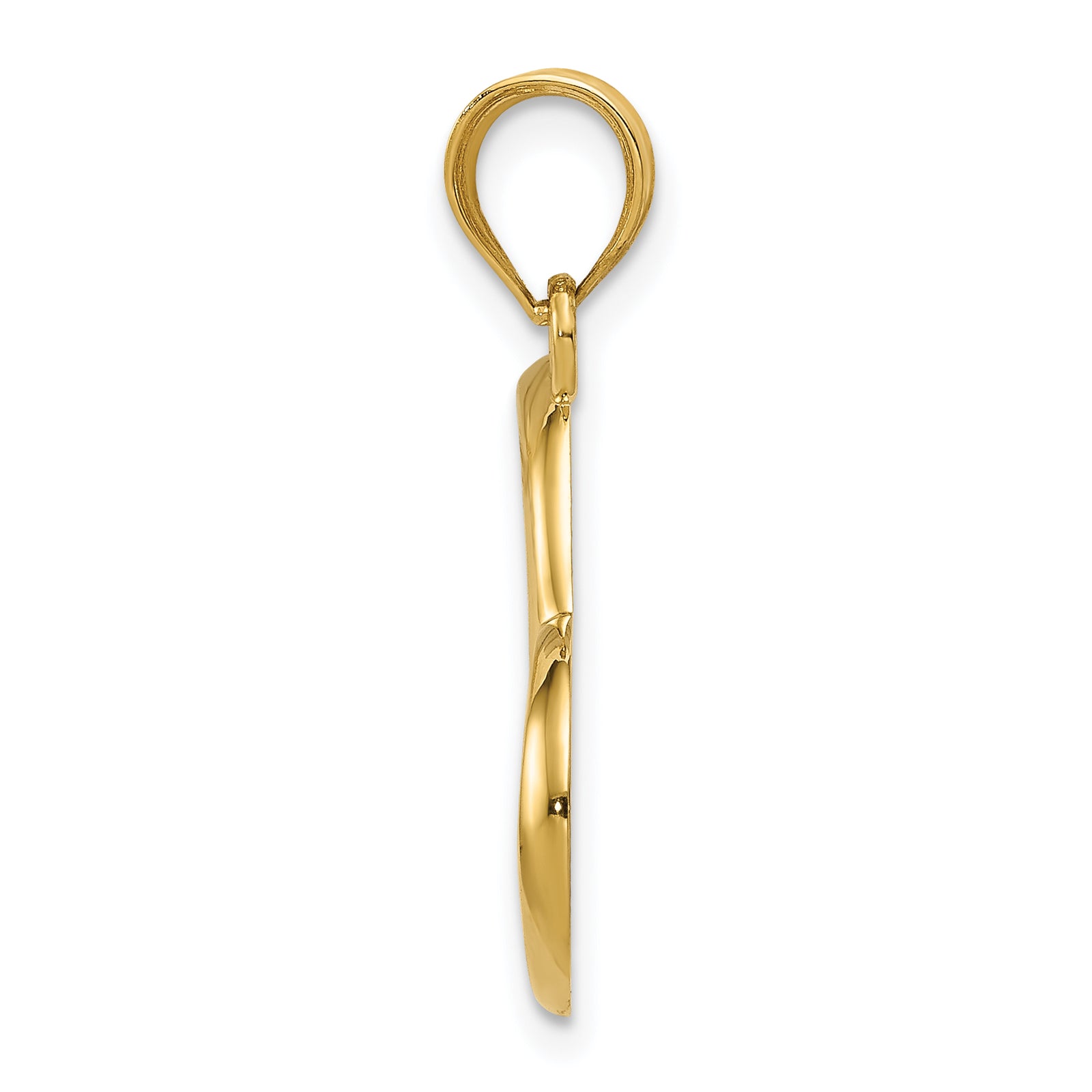 14K Polished Dangling Heart Pendant