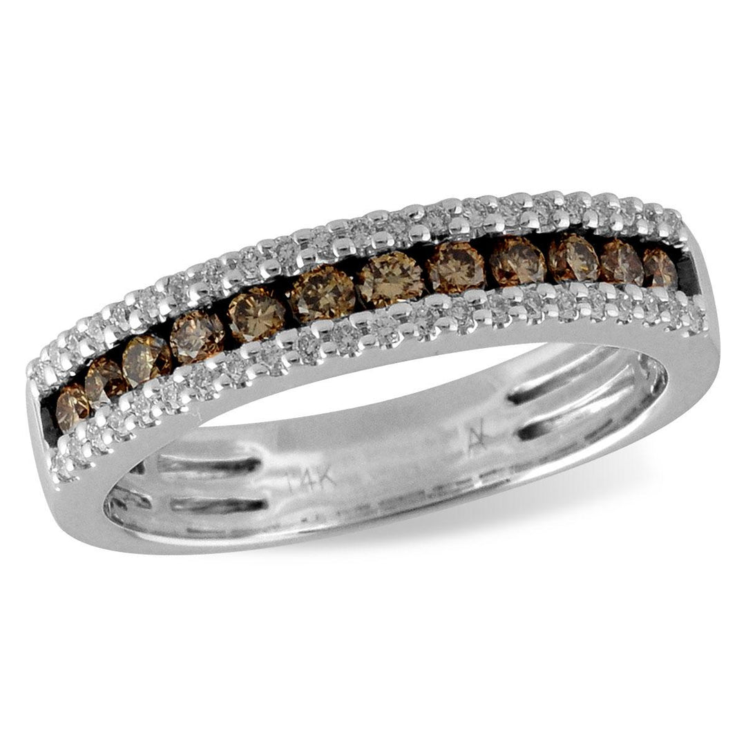 14KT Gold Ladies Brown Diamond Wedding Ring