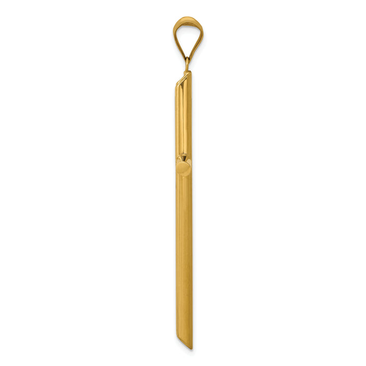14k 3-D Polished Hollow Cross Pendant