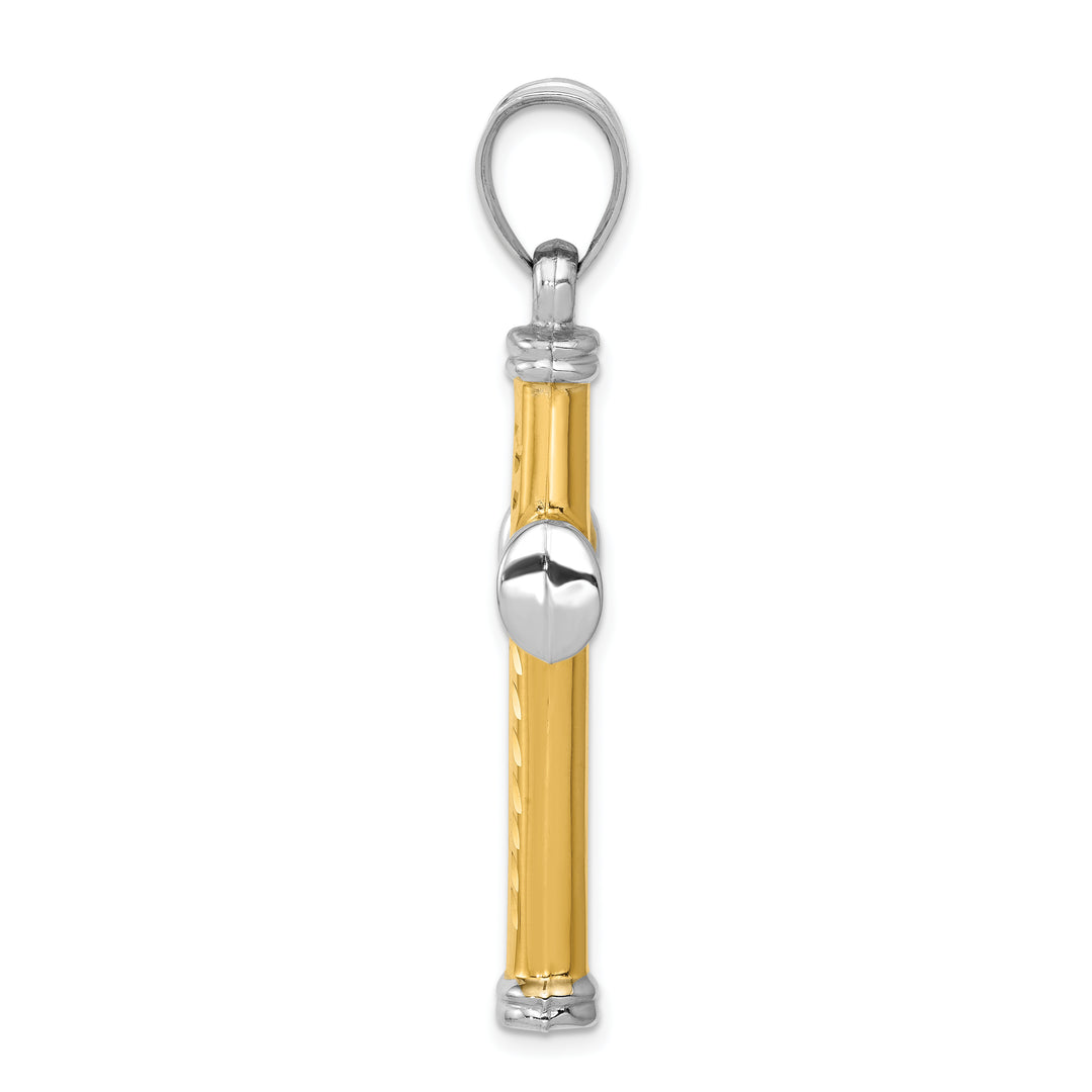 14K Two-Tone and Rhodium Reversible Cross