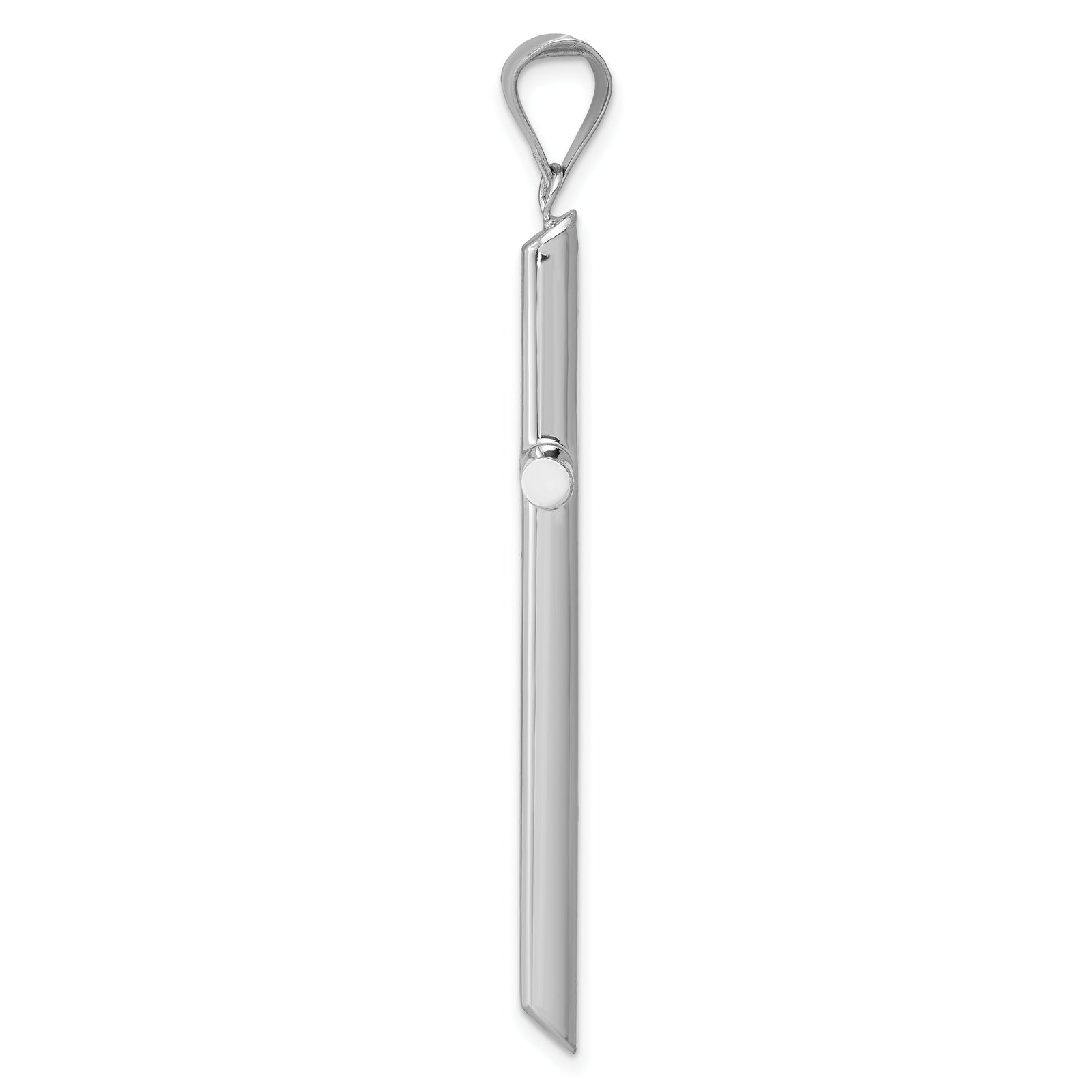 14k White Gold Polished Hollow Cross Pendant