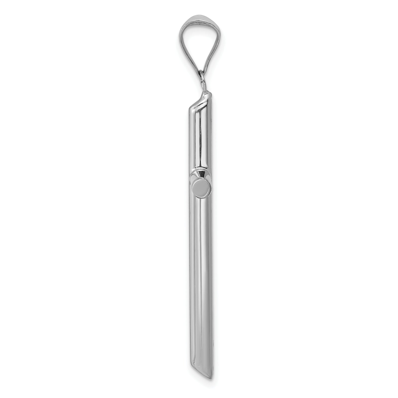 14k White Gold Hollow Cross Pendant