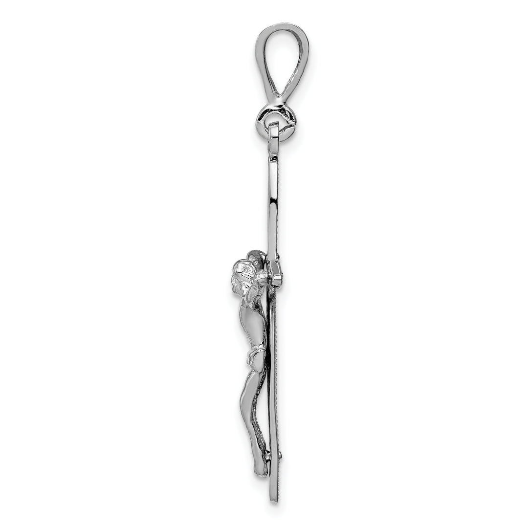 14k White Gold Passion Crucifix Pendant