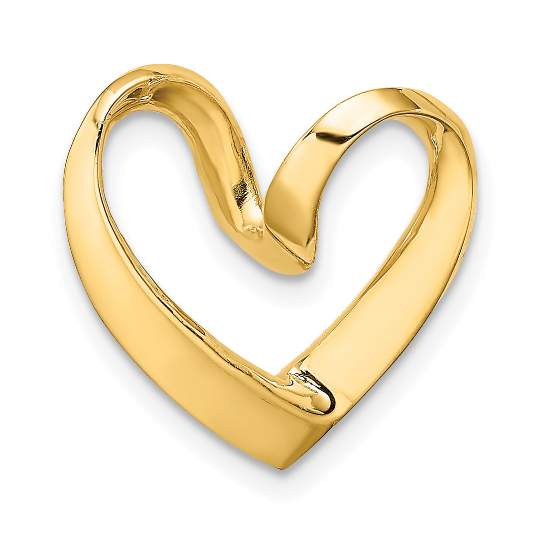 14K Polished Heart Chain Slide