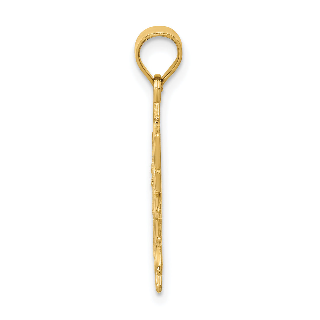 14k Polished Filigree Sun Pendant