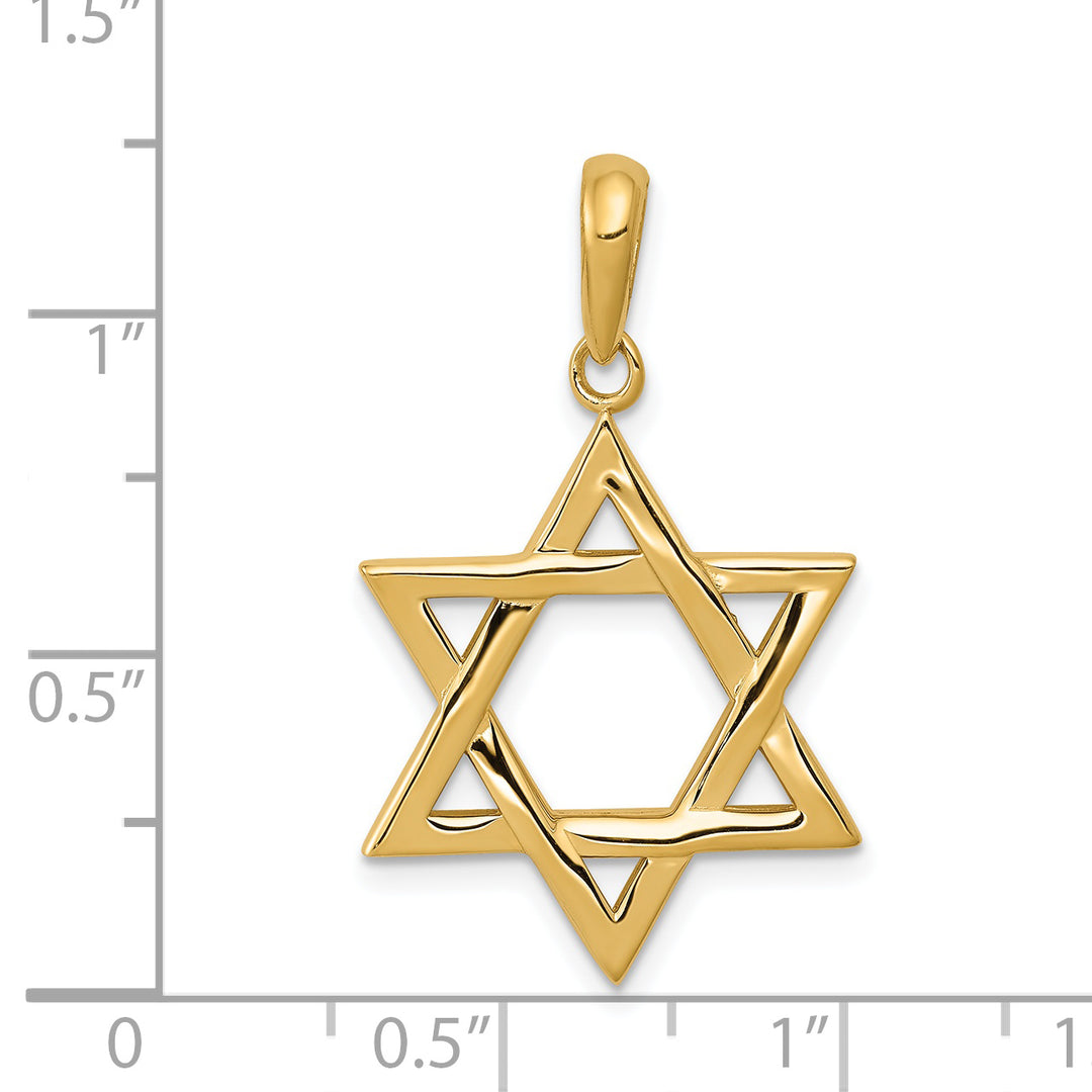14K Polished Cross With Striped Border Pendant