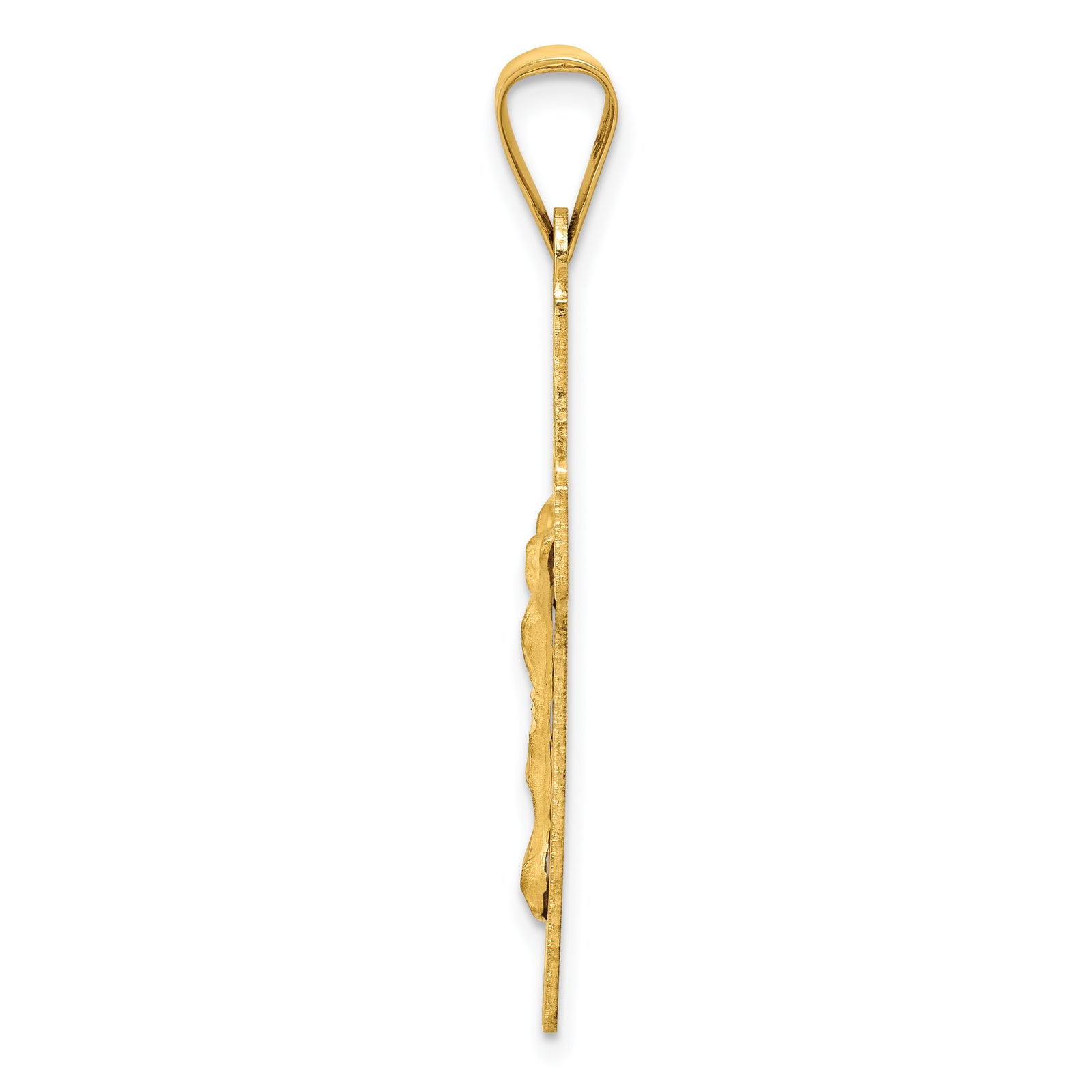 14k Polished Satin and D/C Crucifix Pendant