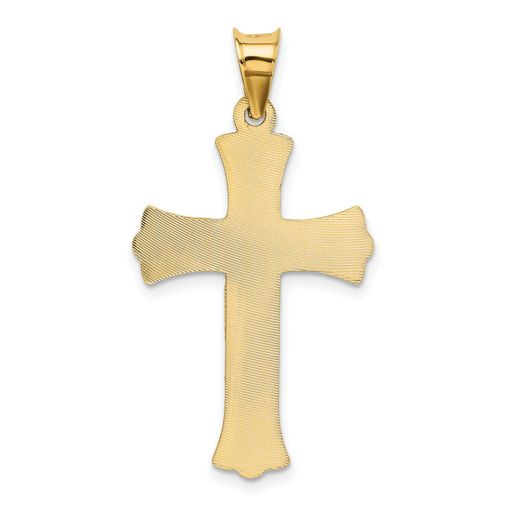 14k Polished Satin and D/C Crucifix Pendant