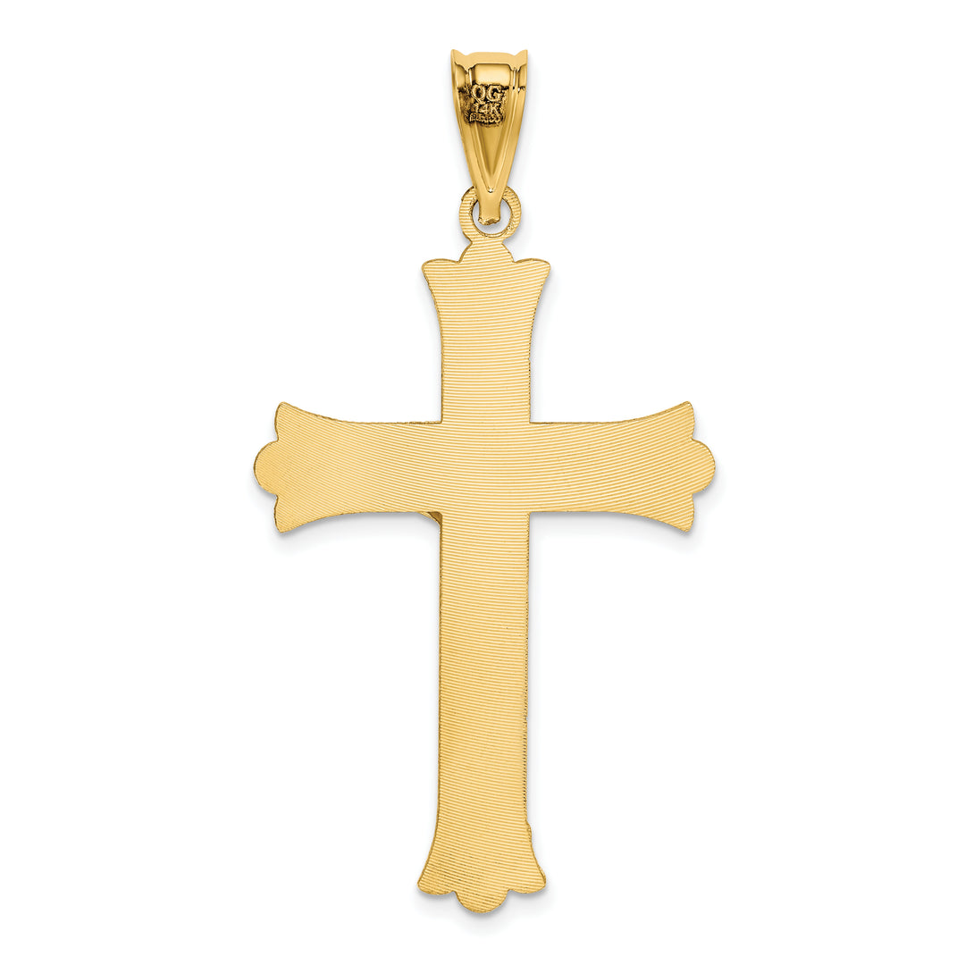 14k Polished Satin and D/C Crucifix Pendant