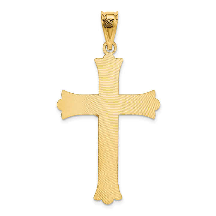 14k Polished Satin and D/C Crucifix Pendant