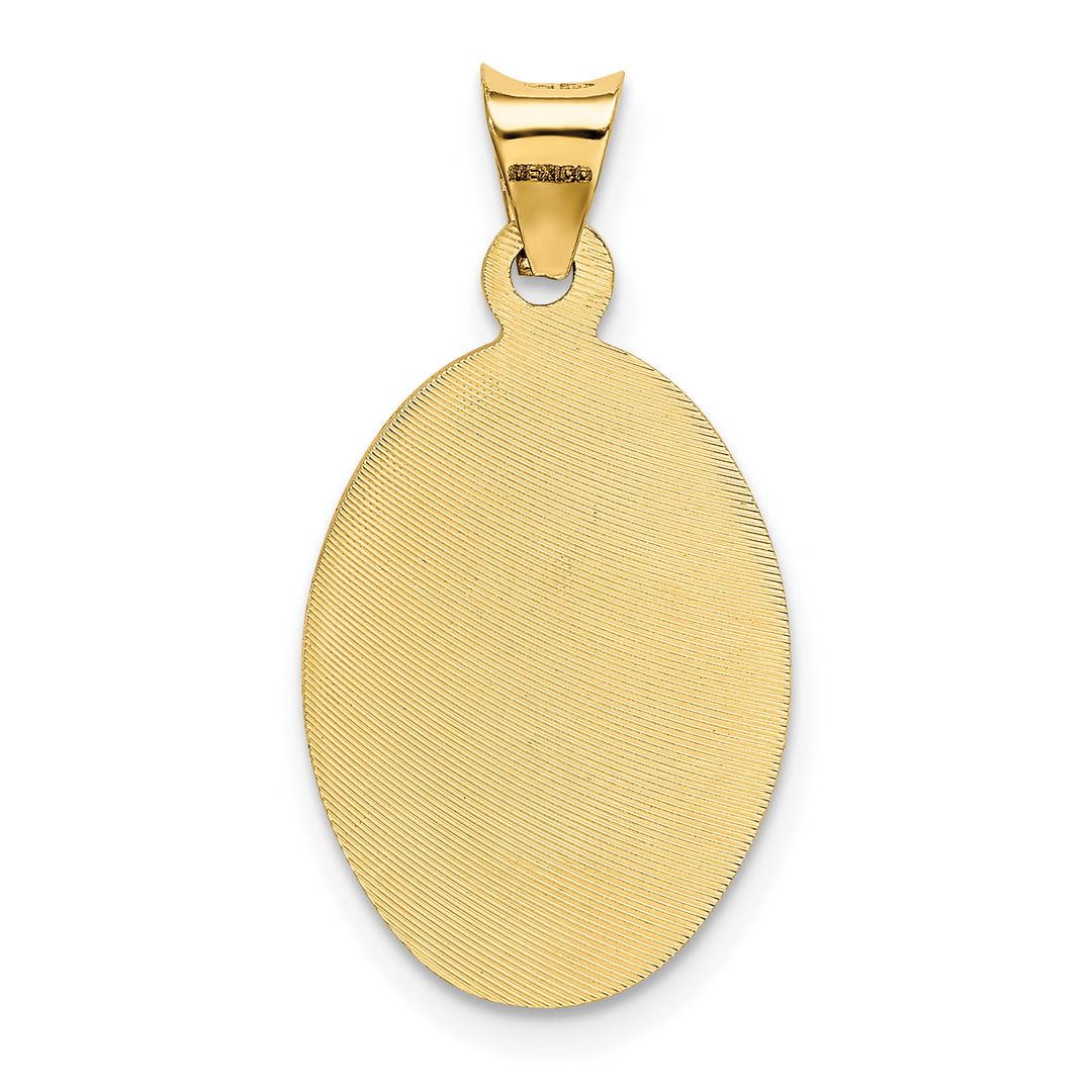 14K Polished D/C Corpus Oval Pendant