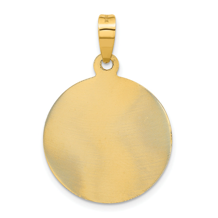 14K Polished D/C Lady Of Guadalupe Circle Pendant