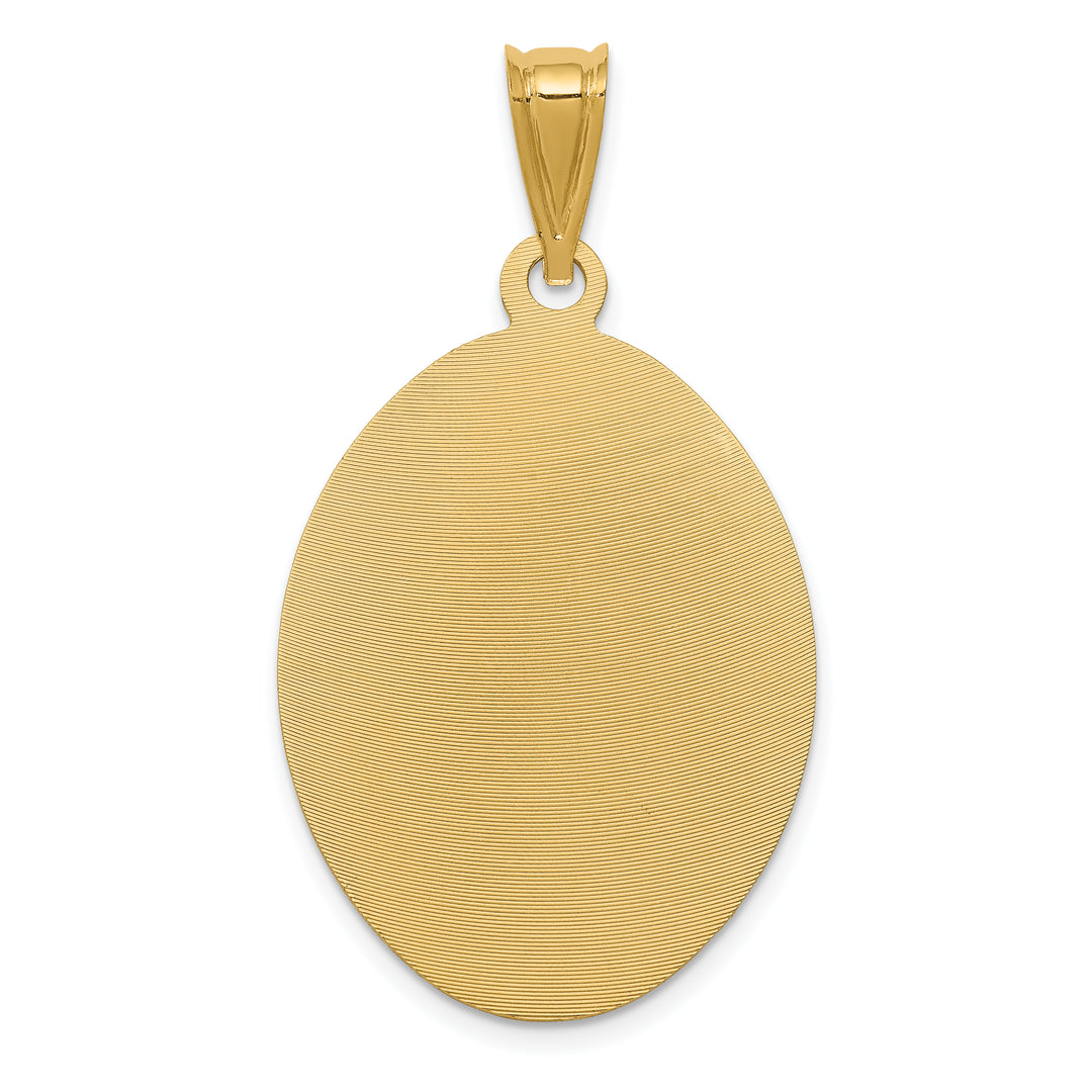 14K Polished D/C  Lady Of Guadalupe Oval Pendant