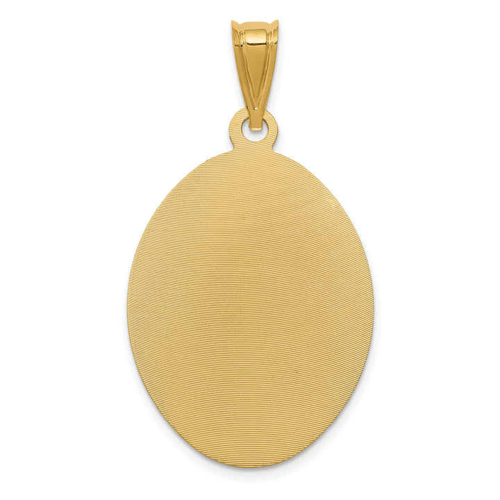 14K Polished D/C  Lady Of Guadalupe Oval Pendant