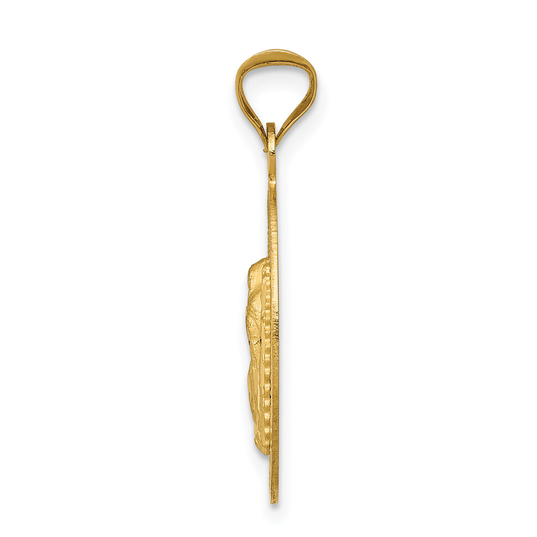 14K w/Rhodium D/C Lady Of Guadalupe Oval Pendant