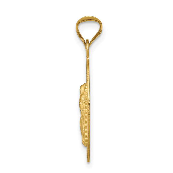 14K w/Rhodium D/C Lady Of Guadalupe Oval Pendant
