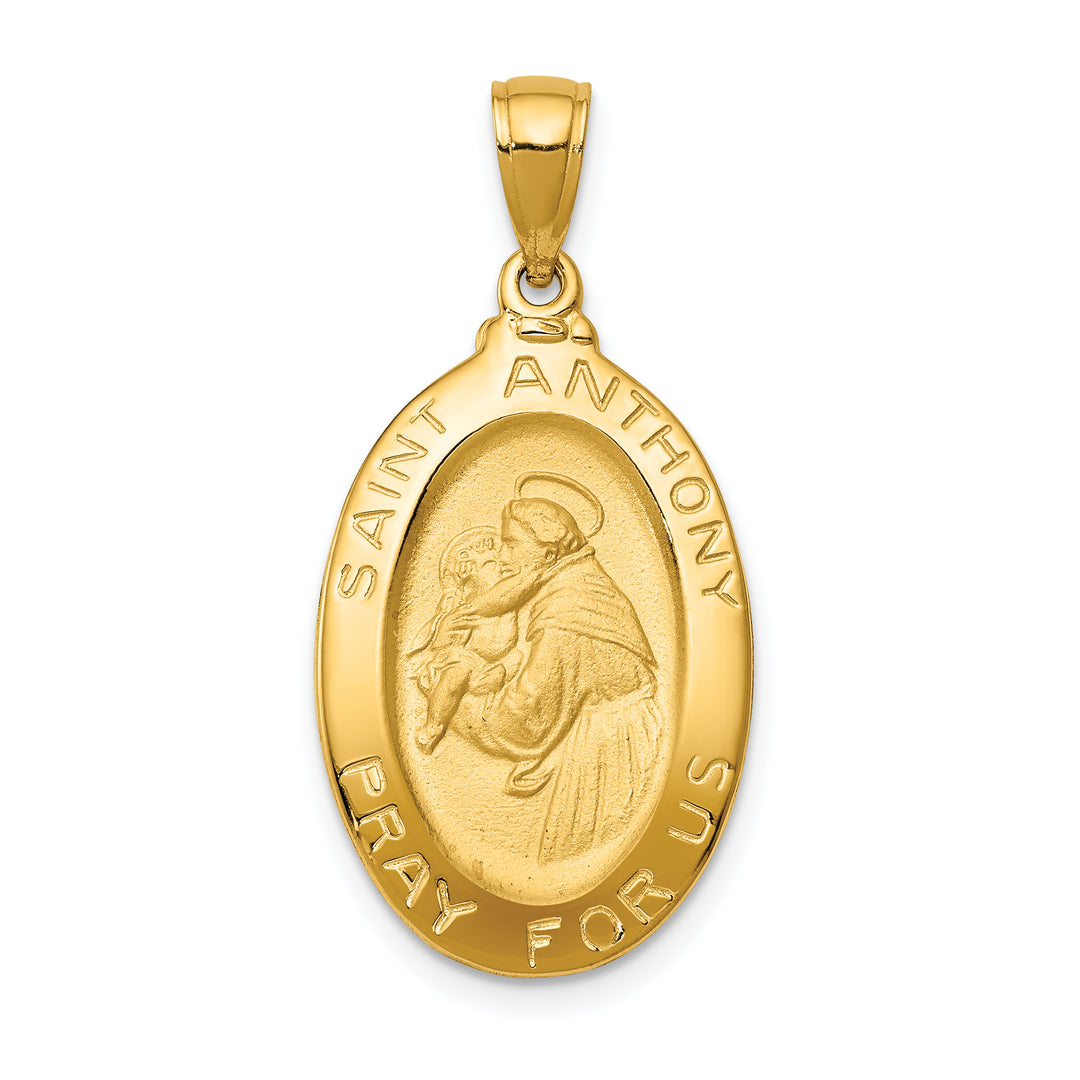 14k Saint Anthony Oval Medal Solid Pendant