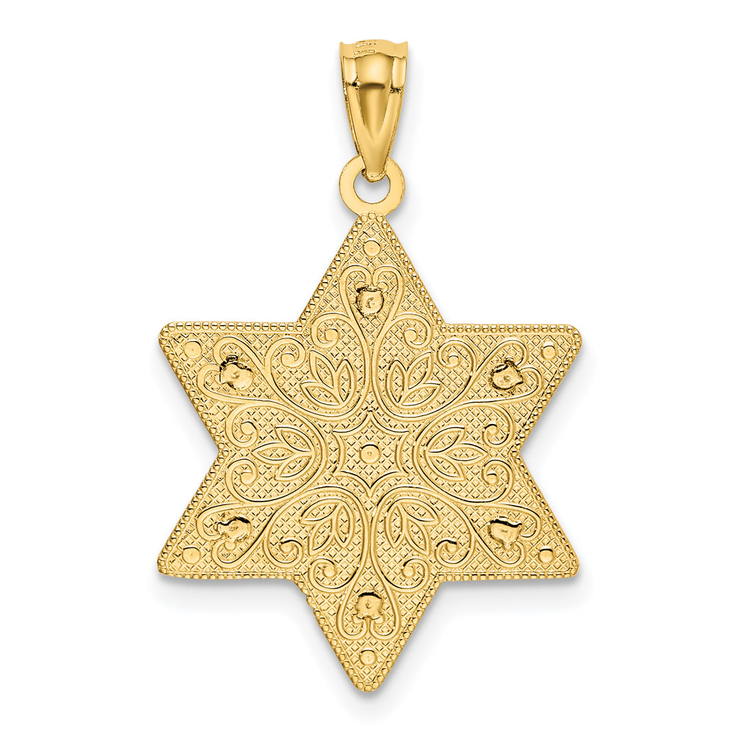 14K Two-Tone Polished Reversible Filigree Star Of David Pendant
