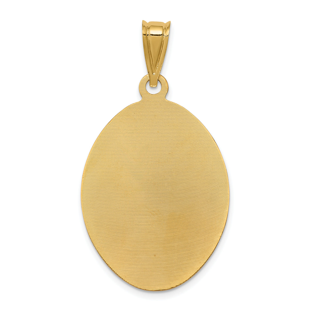 14K w/Rhodium D/C Lady Of Guadalupe Oval Pendant