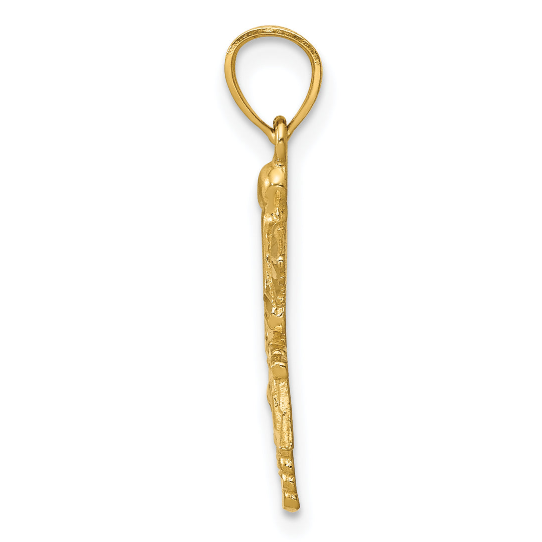 14k Diamond-cut RN Pendant