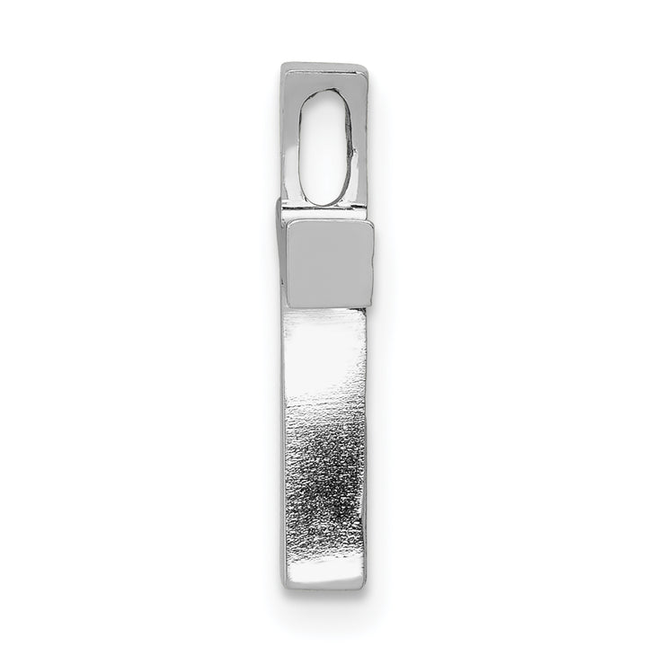 14k White Gold Polished Cross Chain Slide w/ textured back