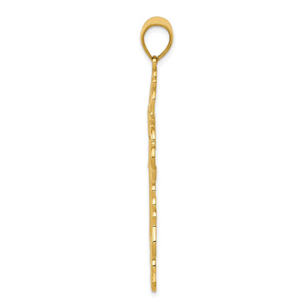 14k Polished Fancy Cross Pendant