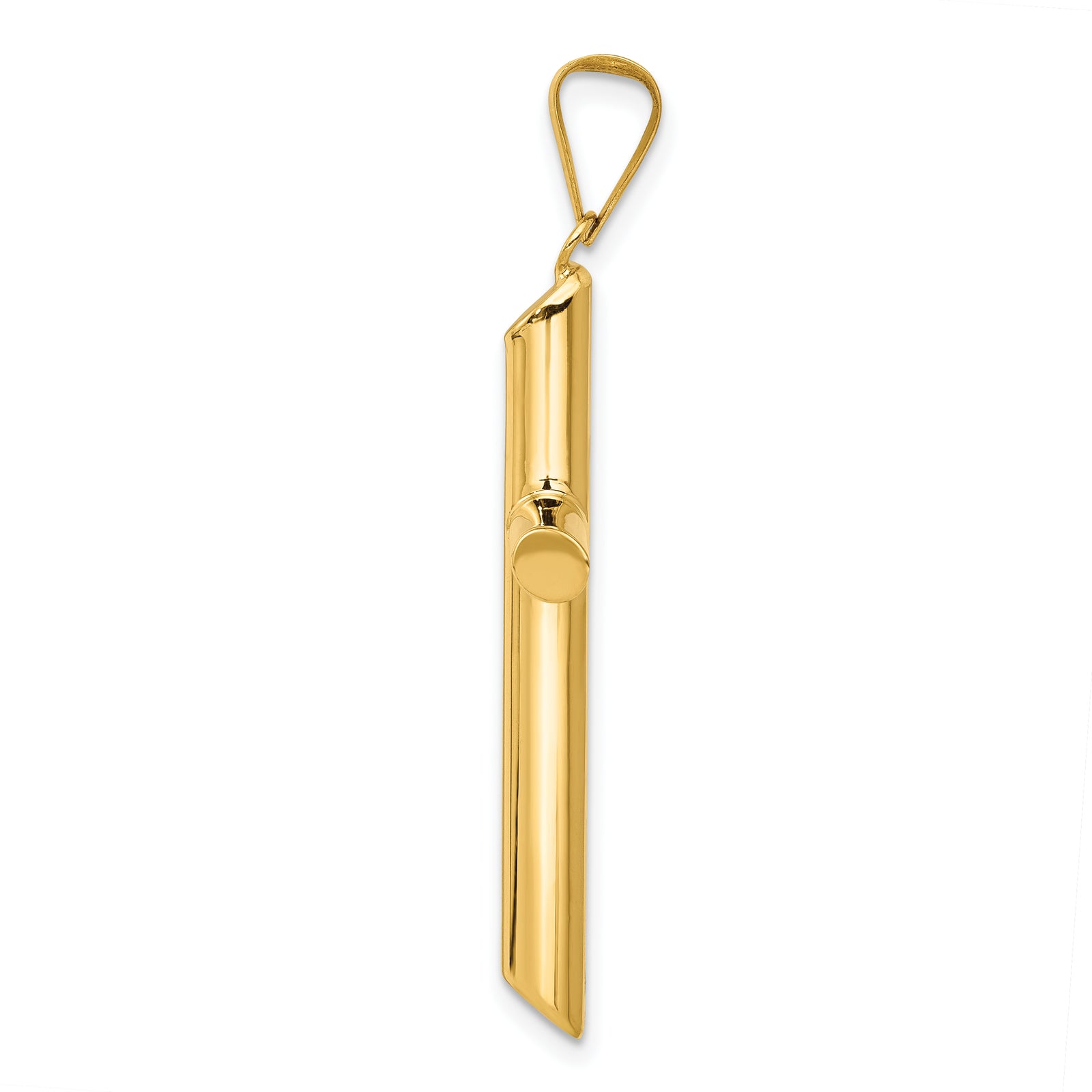 14k Polished Tube Cross Pendant