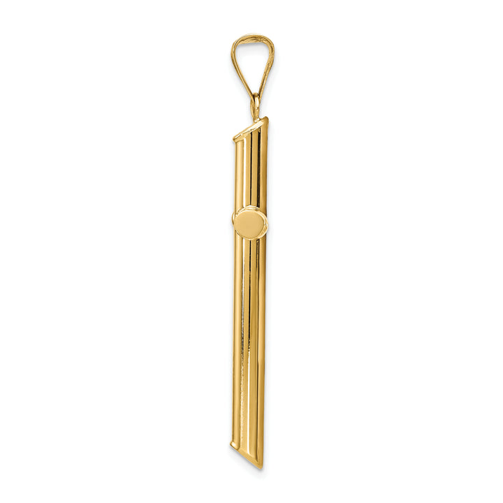 14k Polished Tube Cross Pendant