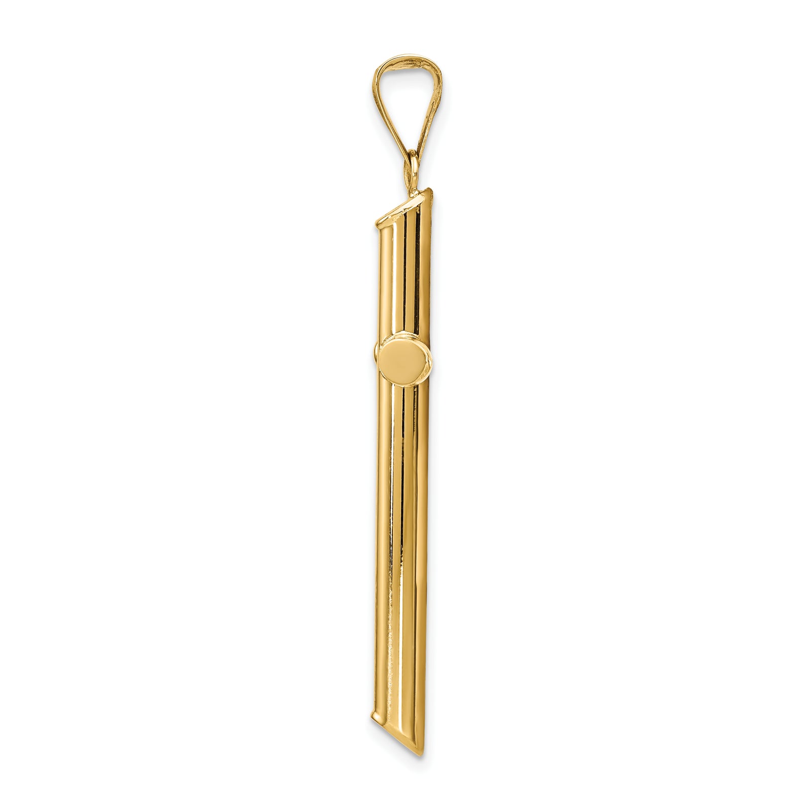 14k Polished Tube Cross Pendant