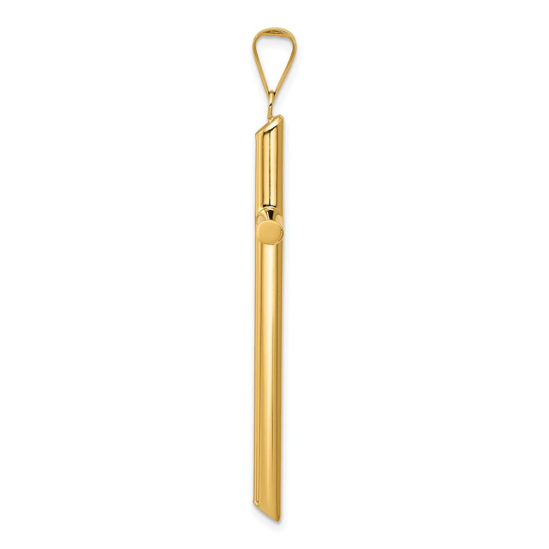 14k Polished Tube Cross Pendant