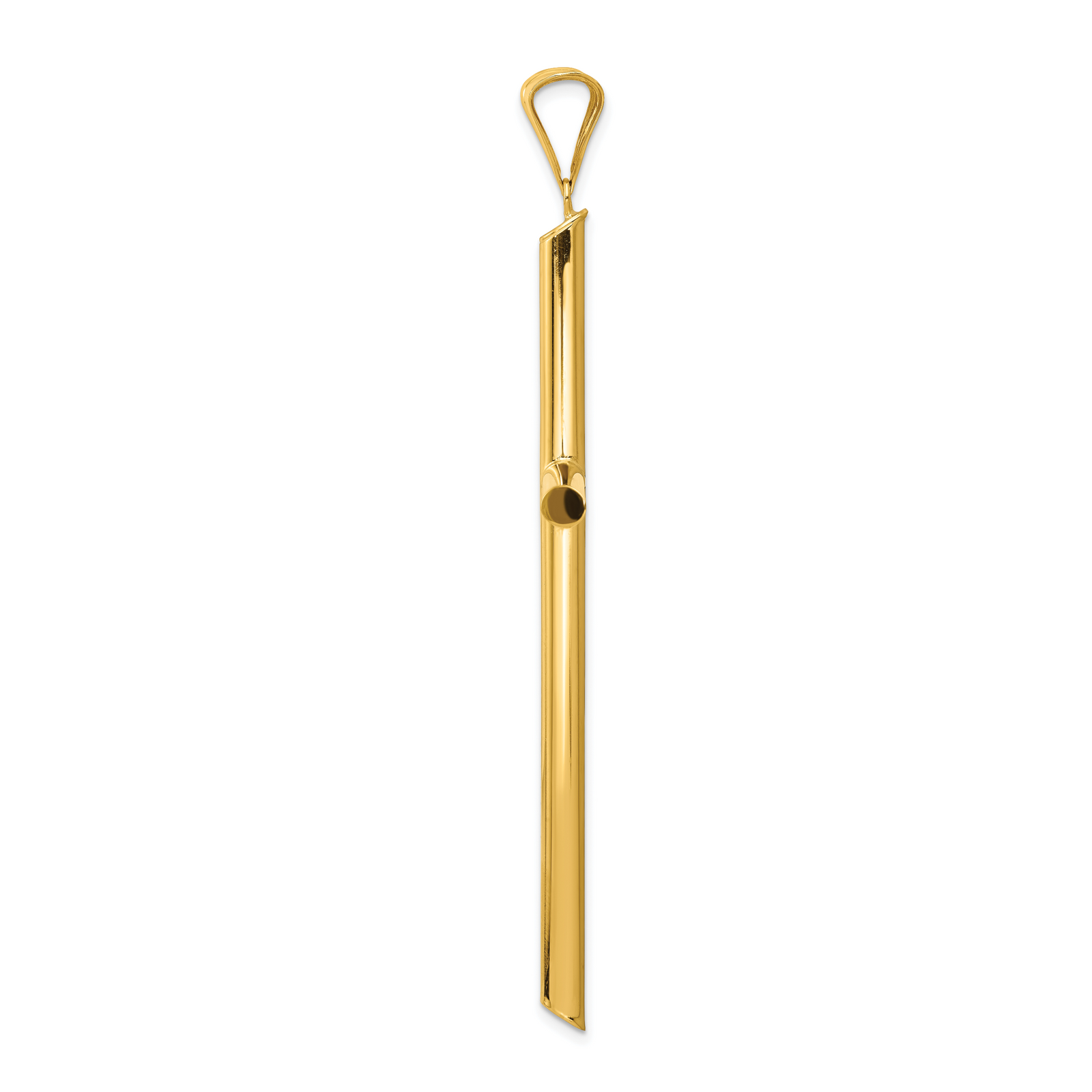 14k Polished Tube Cross Pendant