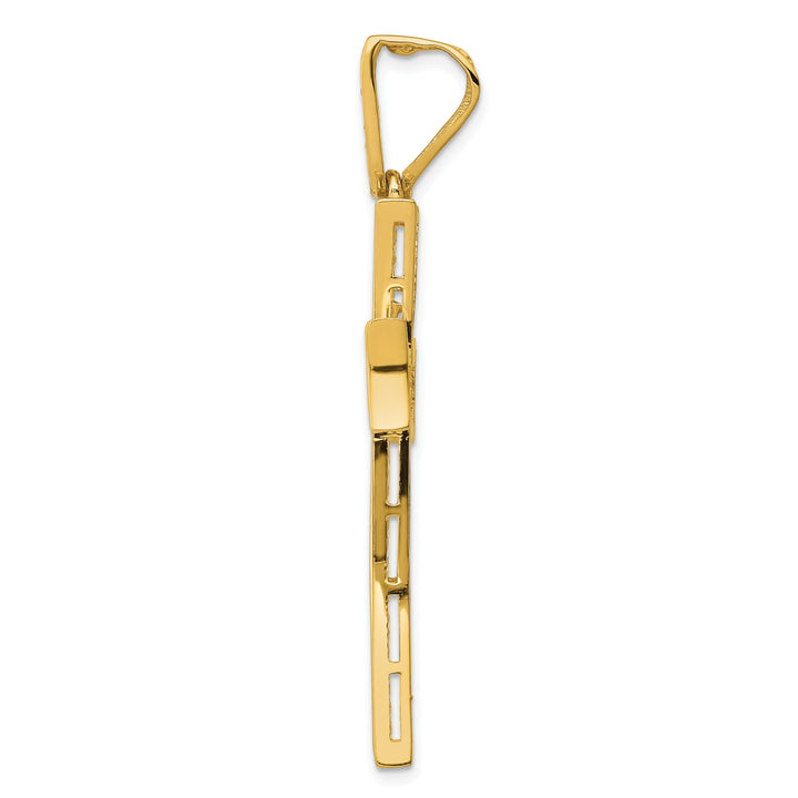 14k w/Rhodium Micro PavÃ© CZ Large Cross Pendant