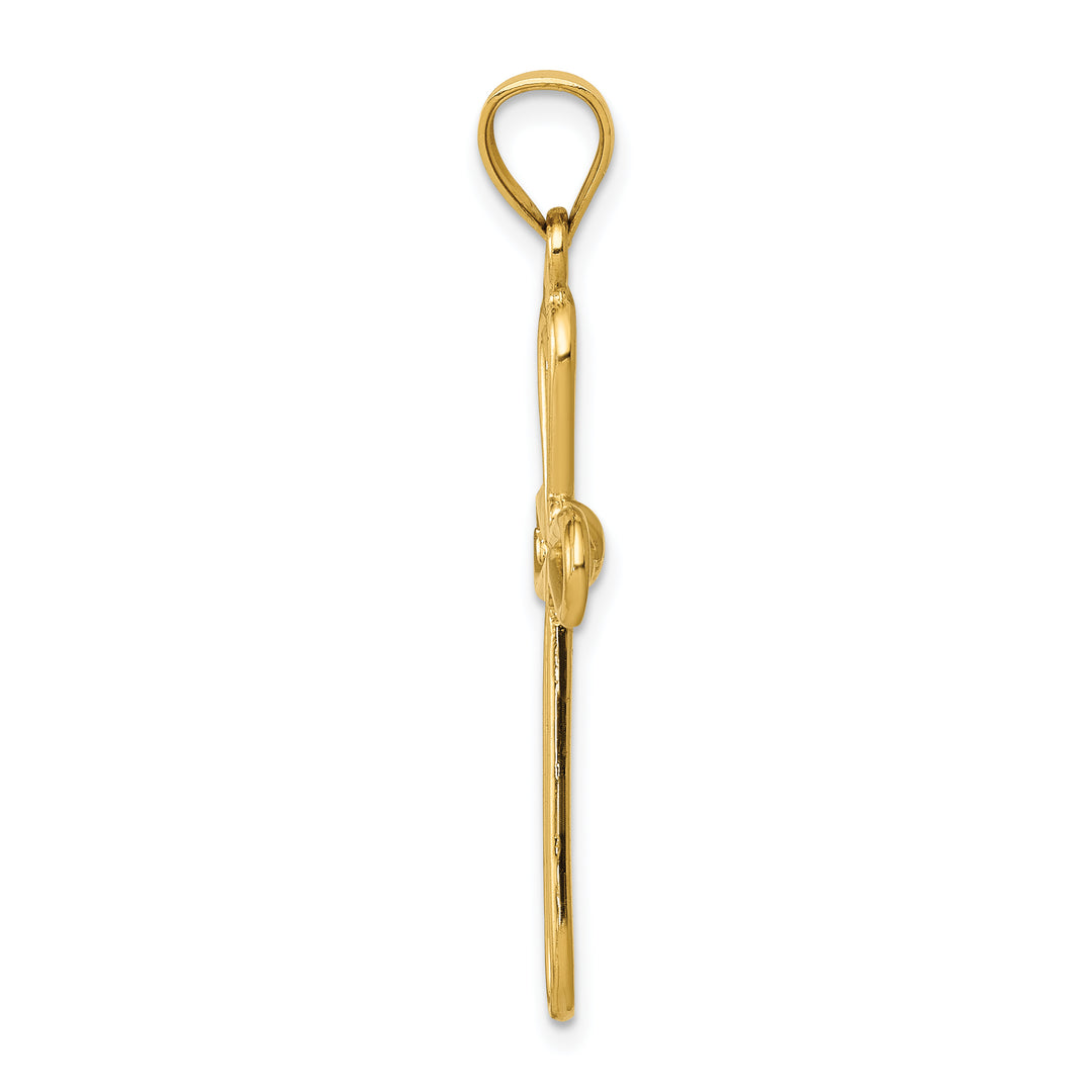 14k Polished Rounded Cross w/-X- Center Pendant