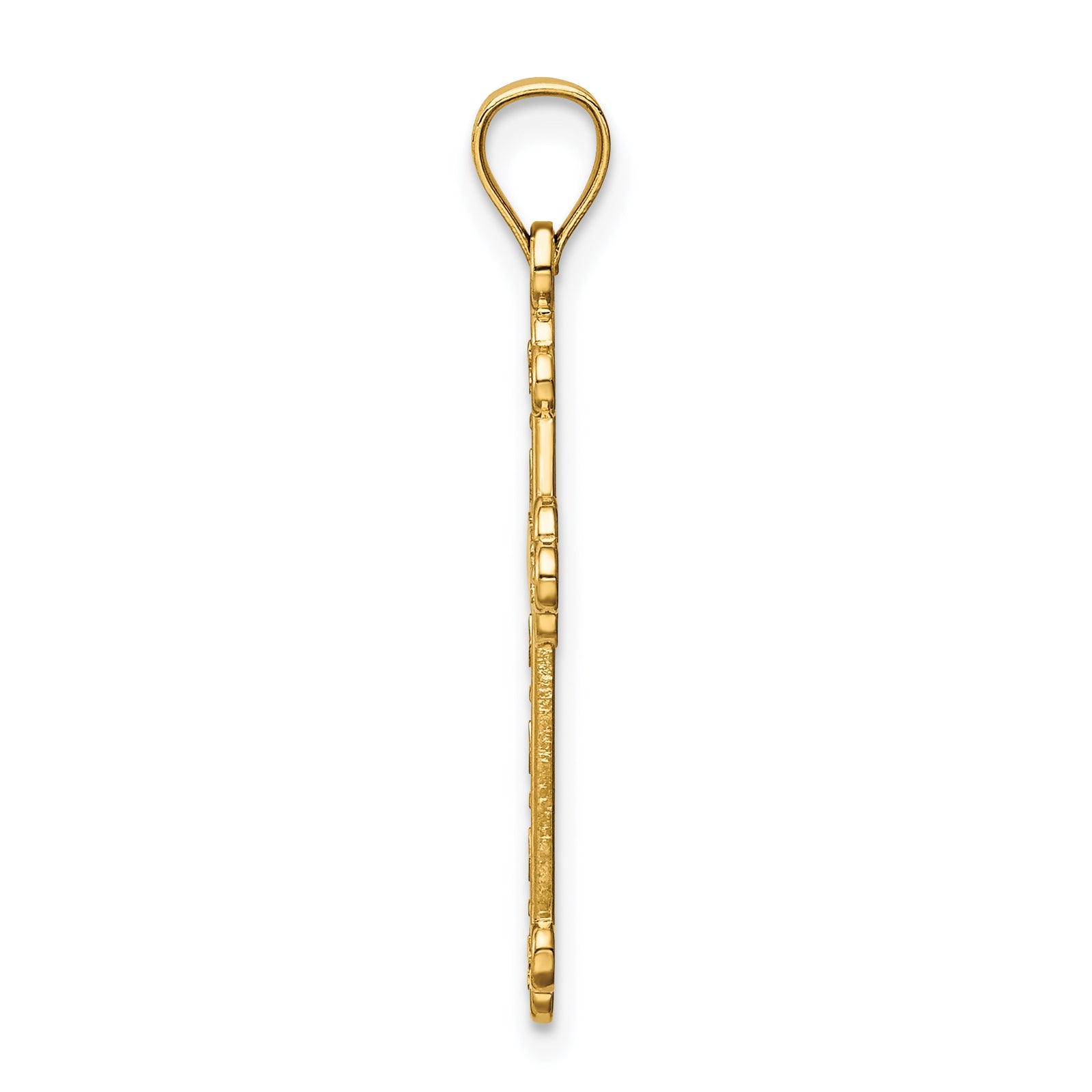 14K Satin and Polished Faith Cross Pendant