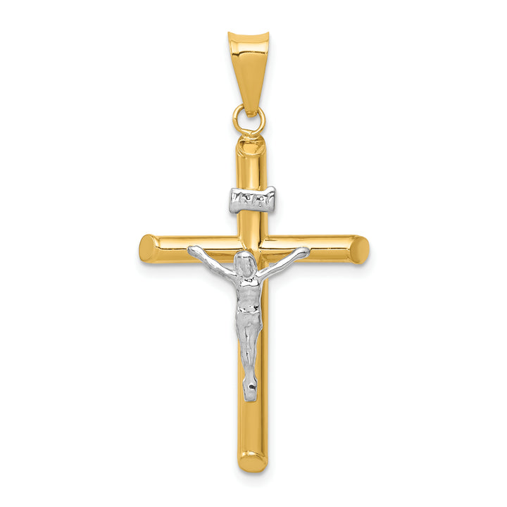 14k Two-Tone Polished Jesus Crucifix Pendant