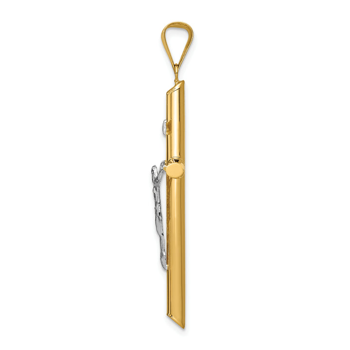 14k Two-Tone Polished Jesus Crucifix Pendant
