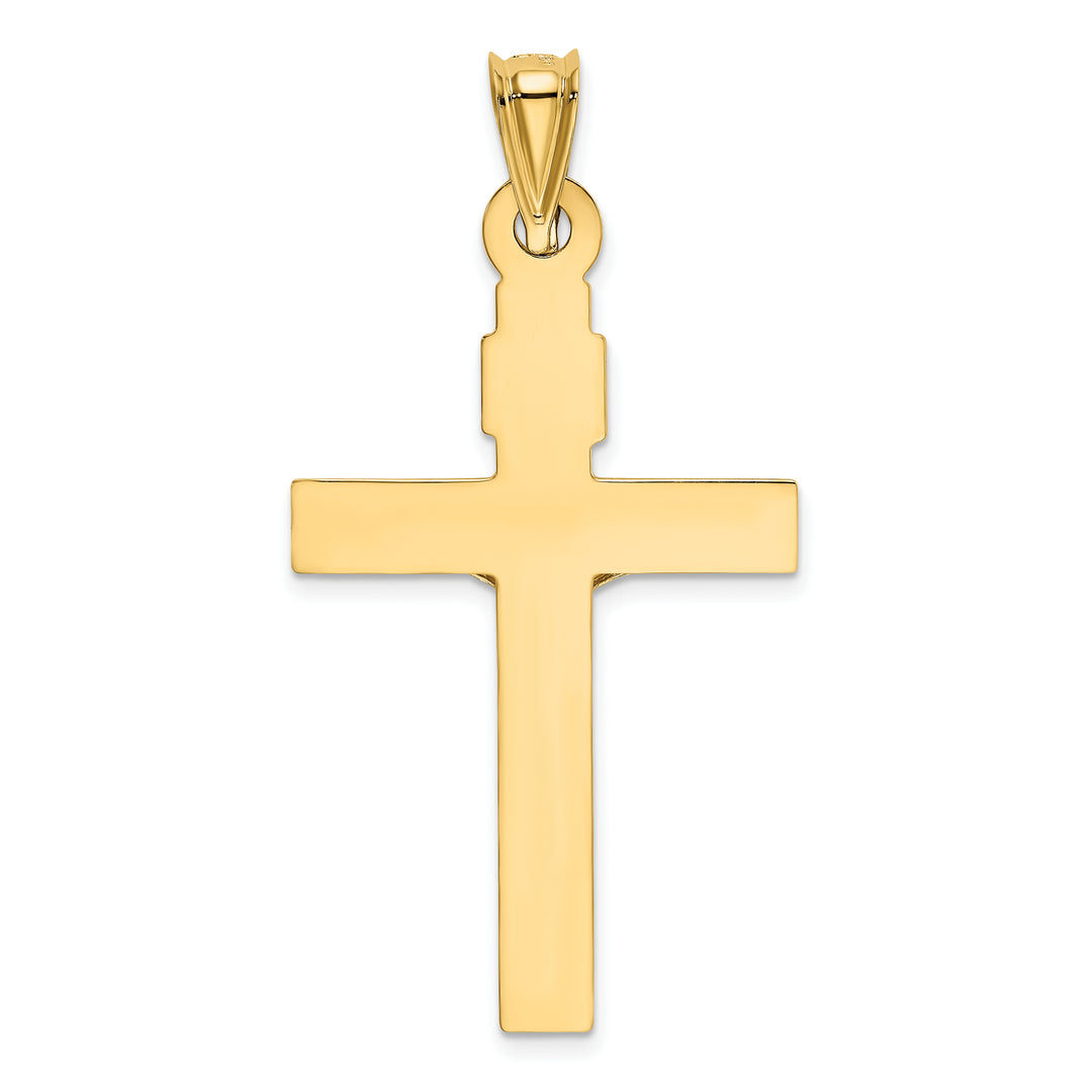 14K Two-Tone w/Rhodium Crucifix Pendant
