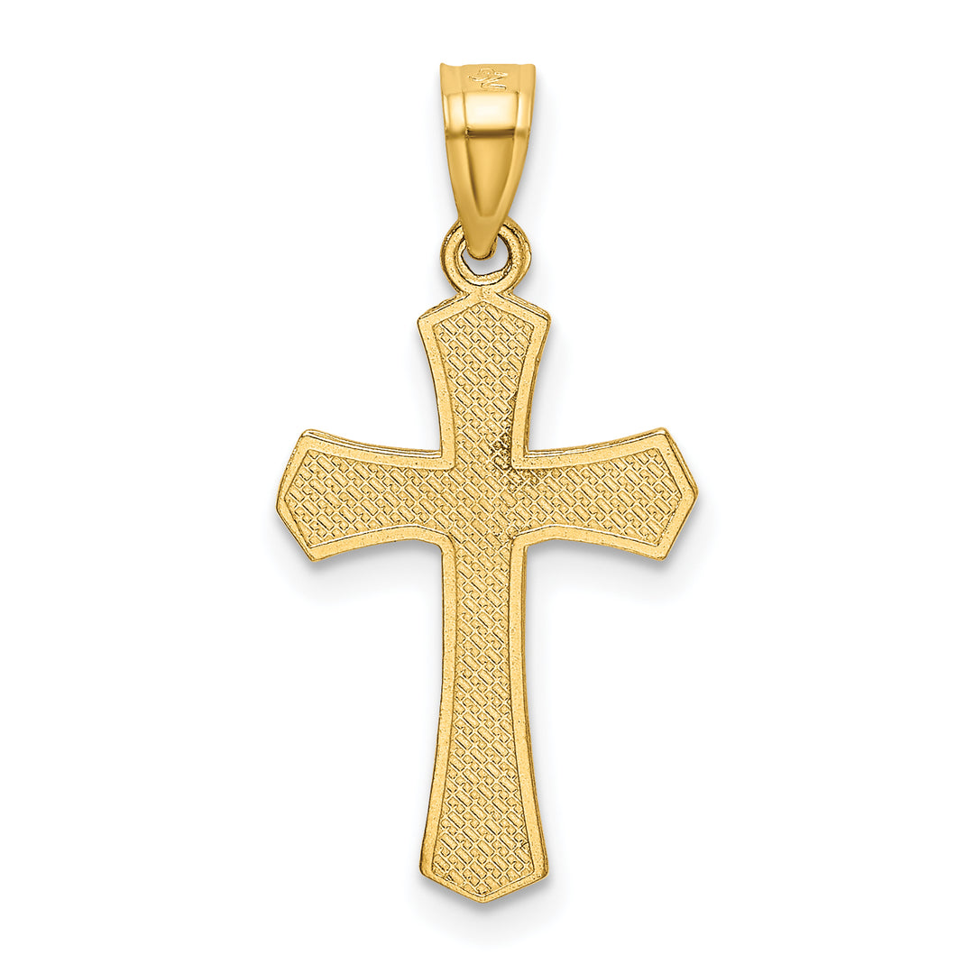14k Diamond-cut Crucifix Pendant