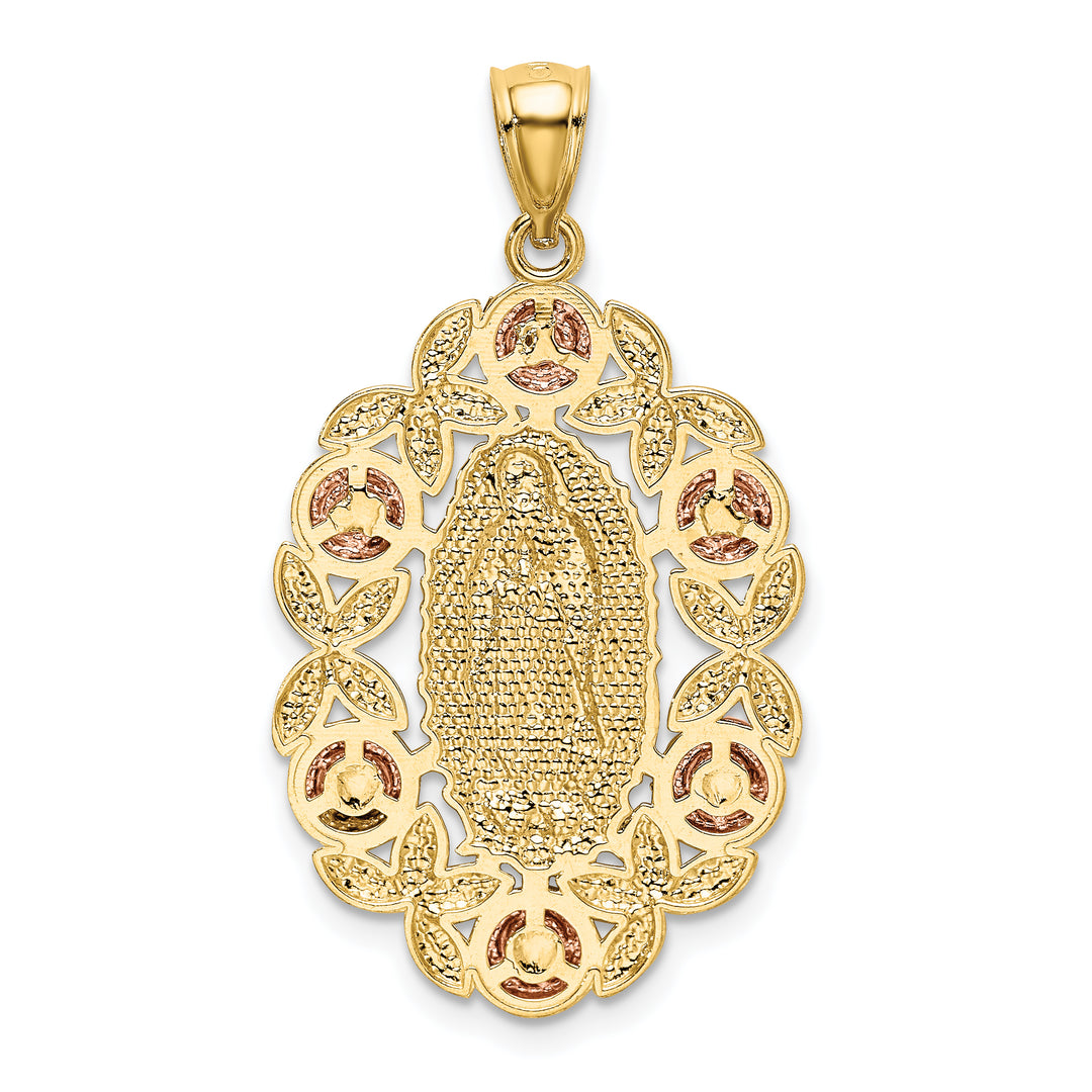 14K Two-Tone w/White Rhodium Lady Of Guadalupe Pendant