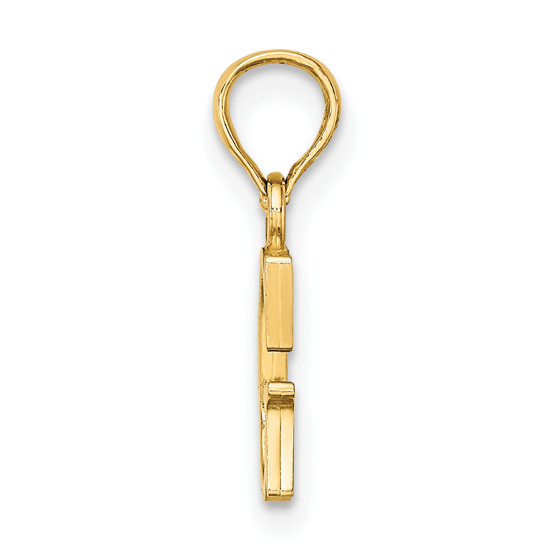 14K Polished Block Letter G Initial Pendant