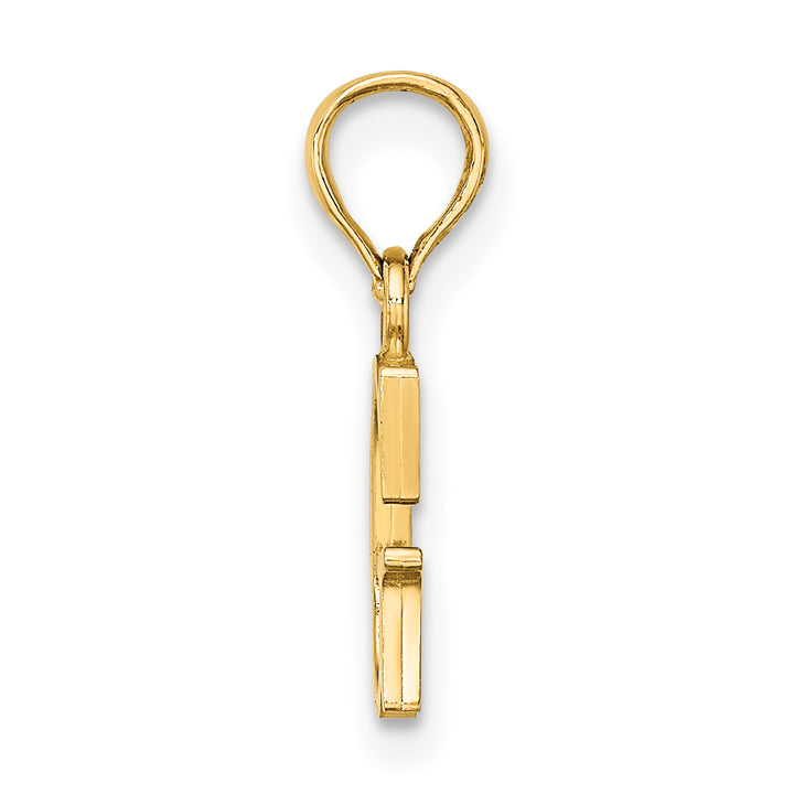 14K Polished Block Letter G Initial Pendant