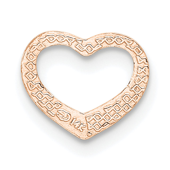 14K Rose Polished Heart Chain Slide